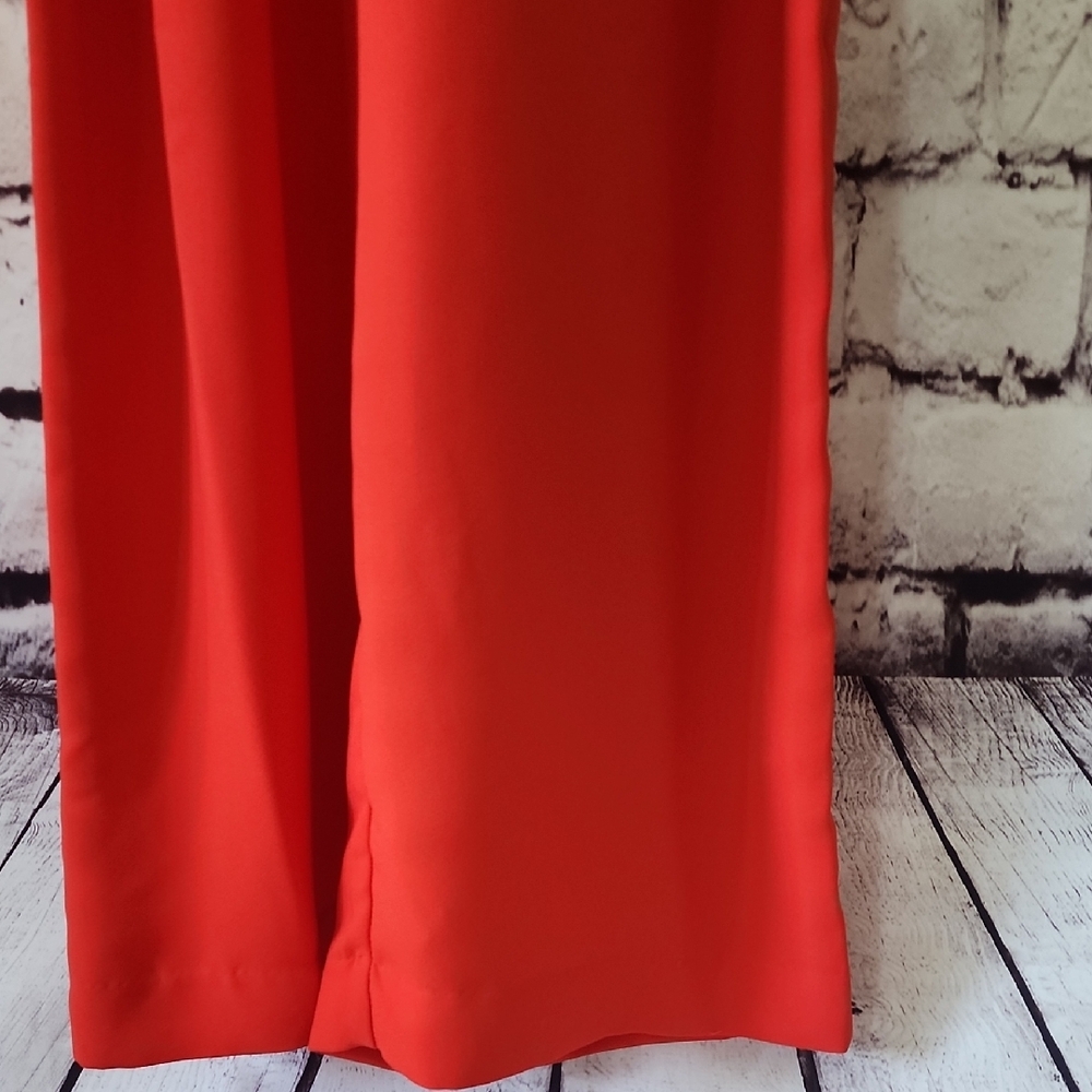 Banana Republic Red Sleeveless V-Neck Jumpsuit Size 4 Elegant Vibrant Long EUC - Picture 7 of 8